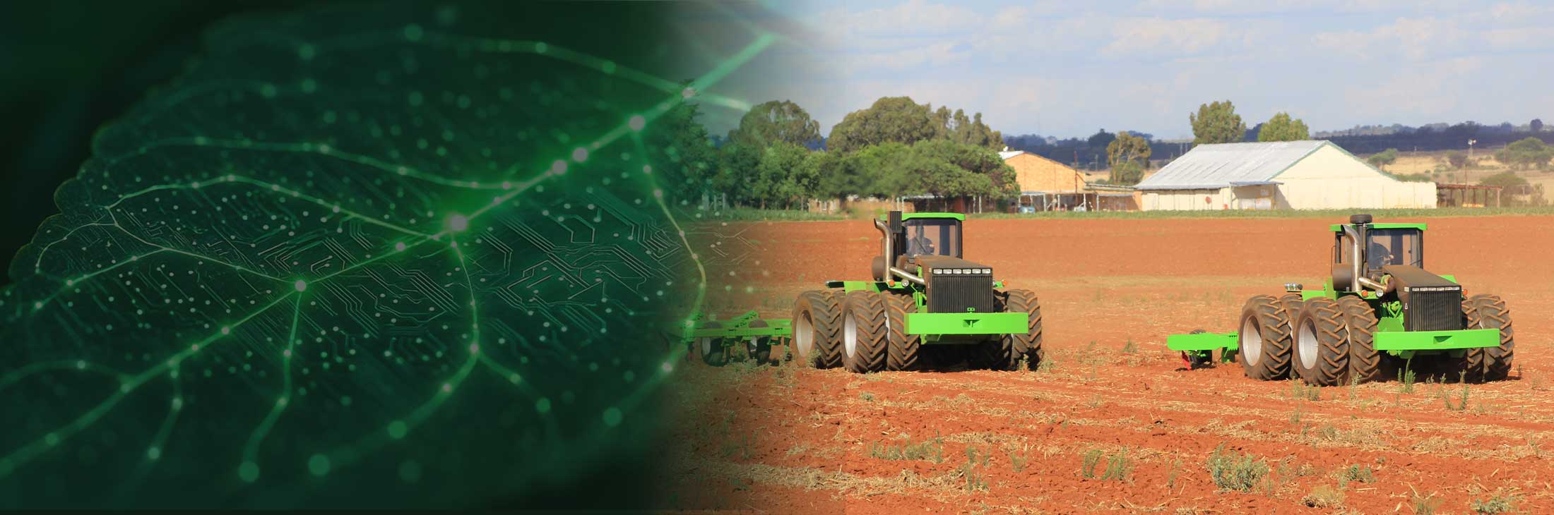 Tractor being used for harvesting in Africa