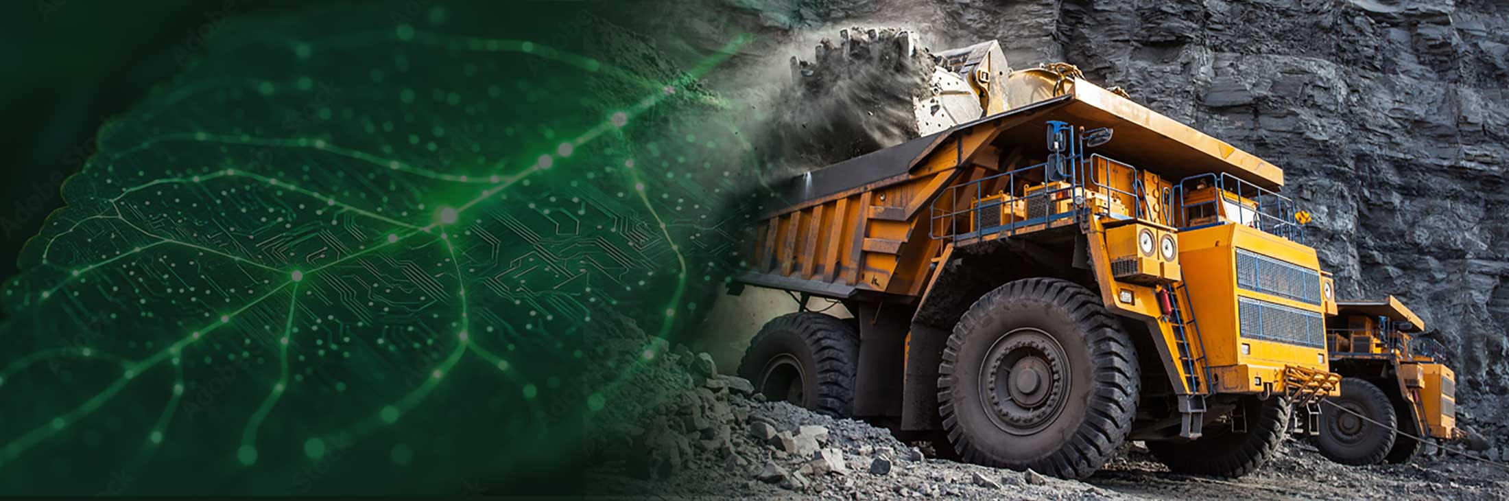 Secteur d'activité Mining & Industrie de Wendit : camion en cours de chargement de déblais miniers