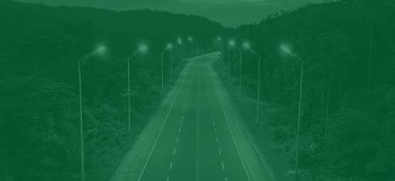 Street lighting: Solar street lighting on a rural road in Mauritania