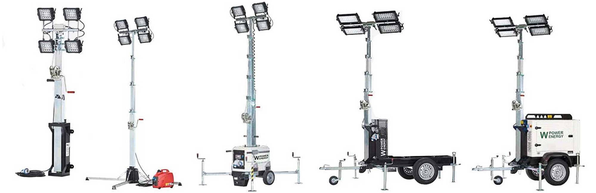 Éclairage de chantier à LED télescopique, fixe et mobile de Wendit pour le bâtiment et les travaux publics, la construction routière et l'exploitation minière