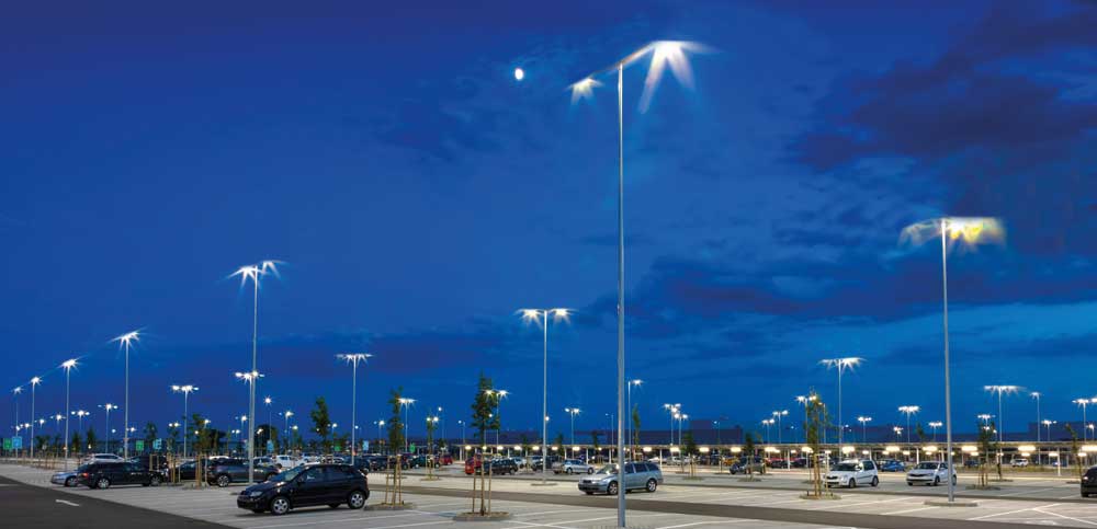 Illuminated parking lot